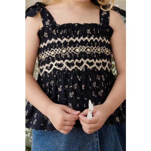 Organic Cotton Carine Top - Maisie Navy