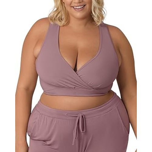Kindred Bravely French Terry Nursing Bra for Breastfeeding and Sleep, Racerback Crossover, Soft and Stretchy Maternity Bra