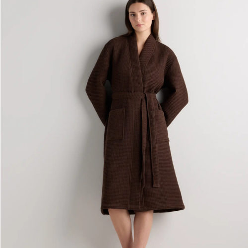 Organic Turkish Waffle Robe in Espresso