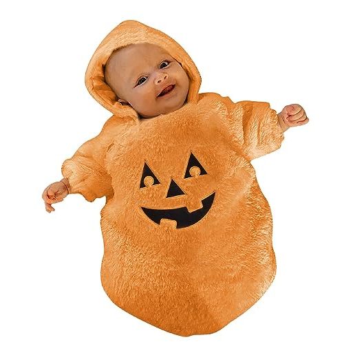 Sasaerucure Infant Baby Girl Boy Halloween Outfits Long Sleeve Jumpsuit Ghost Romper One Piece Fall Winter Hoodie Bodysuit