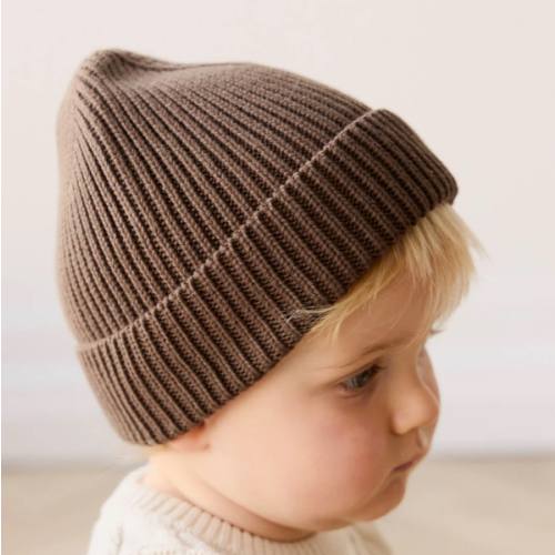 Leon Knitted Beanie - Espresso – Jamie Kay USA