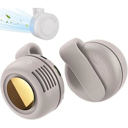 Portable Silent Mini Bladeless Fan Clip On, 3 Speeds & Queit, Hands Free Shirt and Waist Clips Whirlwind Fans, For Outdoor & Travel & Office, Travel Accessories (White)