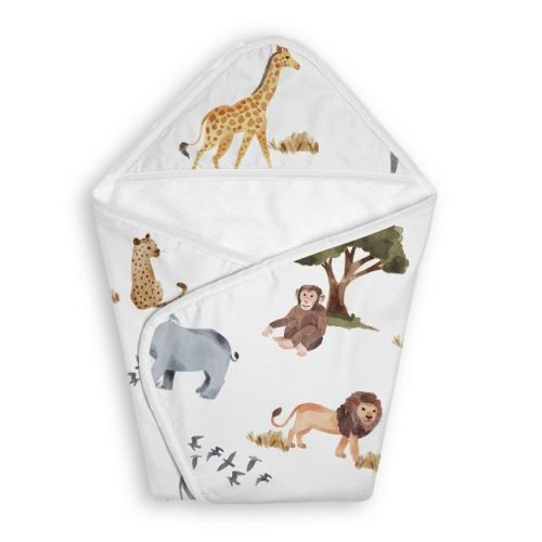 Sweet Jojo Designs Boy, Girl, Unisex/Gender Neutral Hooded Baby Towels Jungle Multicolor