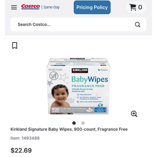 Kirkland Signature Baby Wipes Fragrance Free Same-Day Delivery | Costco