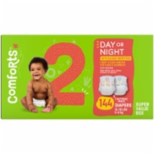 Comforts™ Day or Night Baby Diapers Size 2 (12-18 lbs) Super Value Box, 144 count