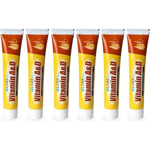 CareAll (6 Tubes) 4oz Vitamin A&D Ointment Treats and Prevents Diaper Rash, Seals out Wetness. Protects and Relieves Dry Cracked Skin, Minor Cuts, Scrapes and Burns