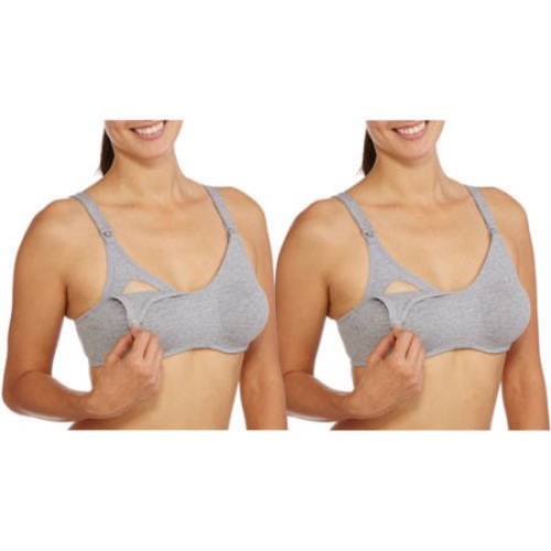 Maternity Soft-Cup Nursing Bra, 2-PackMaternity Soft-Cup Nursing Bra, 2-Pack - Heather Gray - 42D