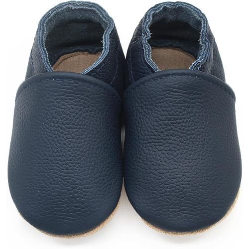 Genuine Leather Baby Booties Soft Sole Toddler Walking Shoes Flexible&Breathable Baby Slippers for First Walkers Boys Girls
