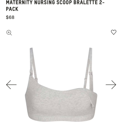 COTTON JERSEY MATERNITY NURSING SCOOP BRALETTE 2-PACK | LIGHT HEATHER GREY | SKIMS