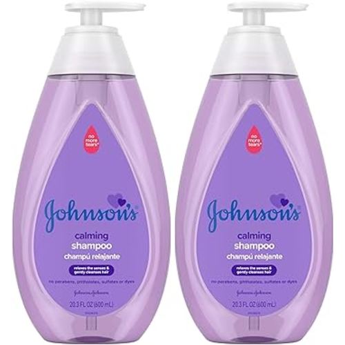 Johnson's Baby Calming Baby Shampoo with Soothing NaturalCalm Scent, Hypoallergenic & Tear-Free Baby Hair Shampoo, Free of Parabens, Phthalates, Sulfates & Dyes, 20.3 fl. oz (Pack of 2)