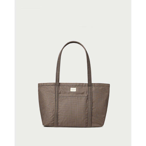 Mira Brown/Black Check Everyday Tote | Totes | Handbags