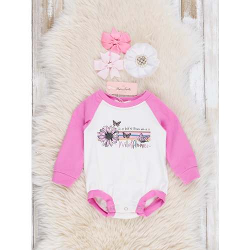 Magenta Wildflower Raglan Bubble