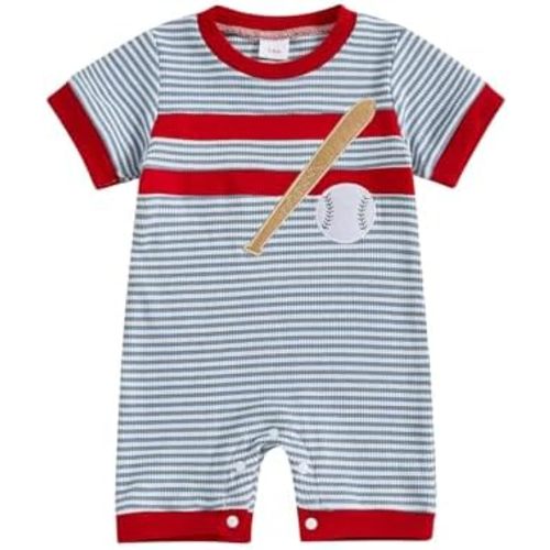 Newborn Infant Baby Boy Girl Clothes Baseball Print Short Sleeve Jumpsuit One Piece Romper Bodysuit Game Day Outfit