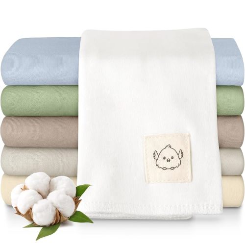Organic Burp Cloths Baby Boy, Girl, 6-Pack Large Burping Cloths (Slate)