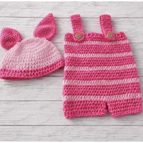 Crochet piglet romper