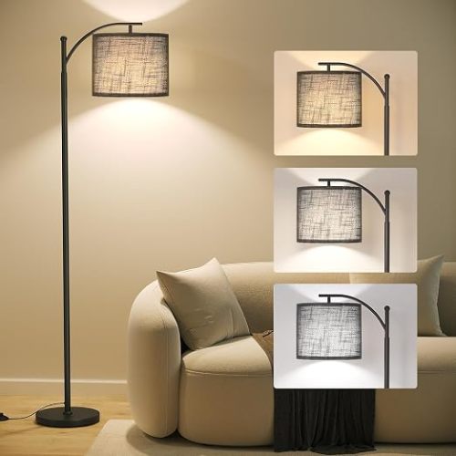 SUNMORY Arc Floor Lamp, Modern Floor Lamp with 3 Color Temperatures Bulb