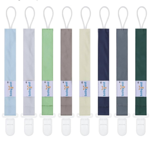 babygoal Baby Pacifier Clips 8 Pack, Pacifier Holder Clips for Boys and Girls Fits Most Pacifier and Binkies-Neutral Color