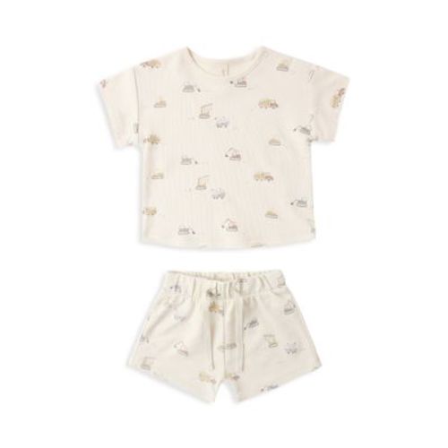 Boys' Frankie Construction Trucks Print Tee & Shorts Set - Baby