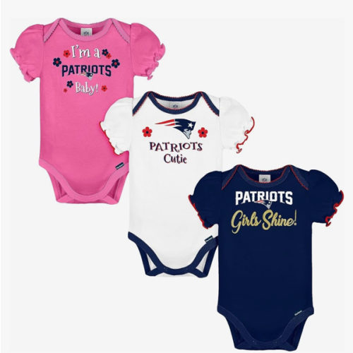 Gerber NFL Baby Girls 3-Pack Short Sleeve Onesie Bodysuit