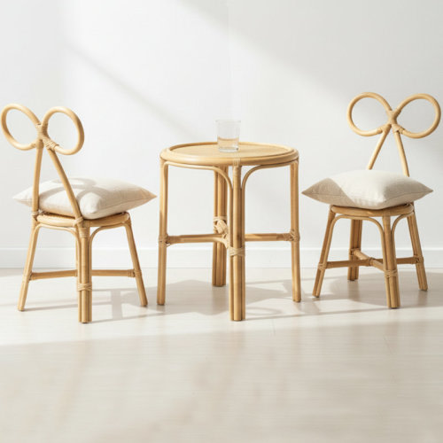 Indigo Safari Rattan Kids Table Sets With Backrest For Playroom/Kids Room/Bedroom & Reviews | Wayfair