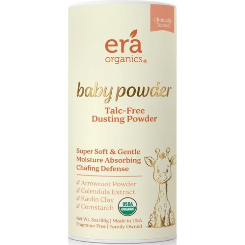 Talc-Free Organic Baby Powder - Non-Toxic Dusting Powder for Baby & Body