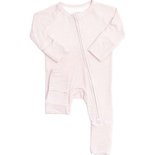 Mini Stripe Sleep Romper, Pink - The Uptown Baby | Maisonette