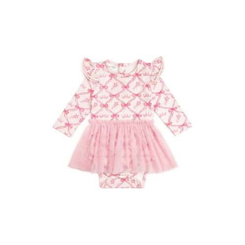 Princess Trellis Long Sleeve Tutu Bodysuit, 6-12M