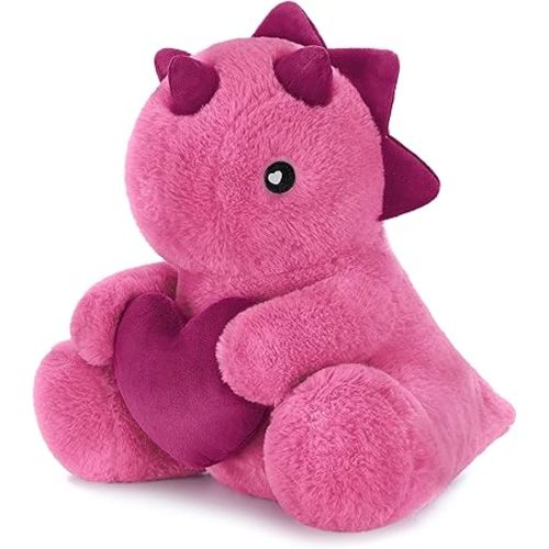 Ditucu Original Loving Triceratops Dinosaur Stuffed Animal with Heart 12 inch Cute Dino Plush Toys for Romantic Sweet for Mom Kids Girlfriend Purple