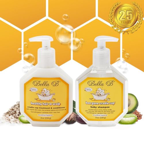 BELLA B BUNDLE Cradle Cap Shampoo & Cradle Cap Scalp Treatment And Conditioner - Baby Shampoo And Conditioner - Cradle Cap Shampoo For Babies - Kid Shampoo - Dry Scalp Shampoo And Conditioner