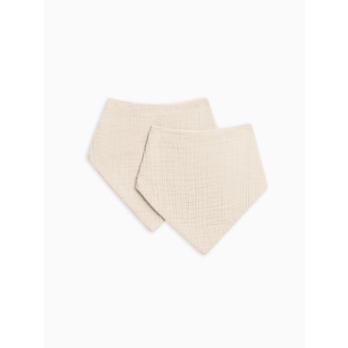 Colored Organics Organic Baby Muslin 2-Pack Bib Set - Natural