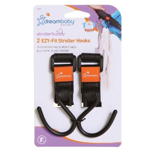 Dreambaby EZY-Fit Stroller Hooks 2pk Black