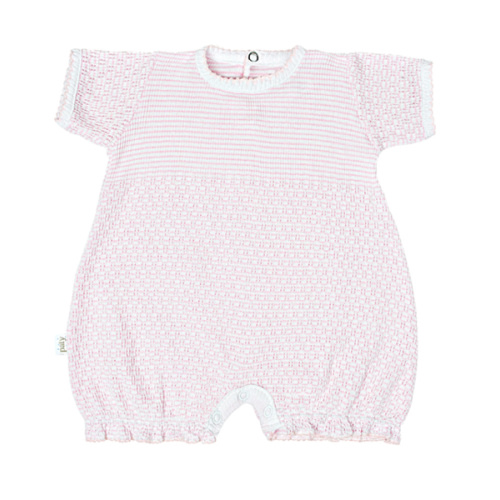 Paty Knit Baby Girl Bubble with Ruffle Hem in Solid Colors - PatyInc