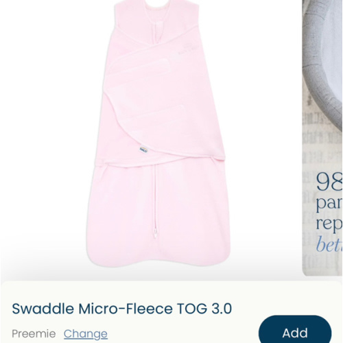 Pink Micro-Fleece Swaddle - Preemie size, color: pink or blue