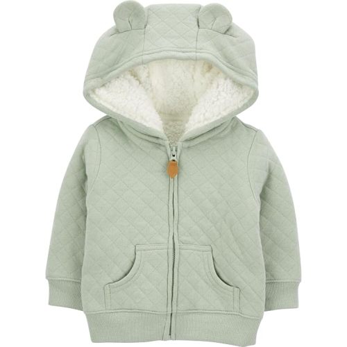 Simple Joys by Carter's Baby Hooded Sweater Jacket with Sherpa Lining