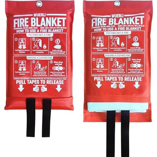Fire Blanket for Home and Kitchen,40" x 40",2 Pack,Emergency Fire Blanket