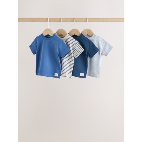 Blue Short Sleeve Baby T-Shirts 4 Pack (0mths-2yrs)