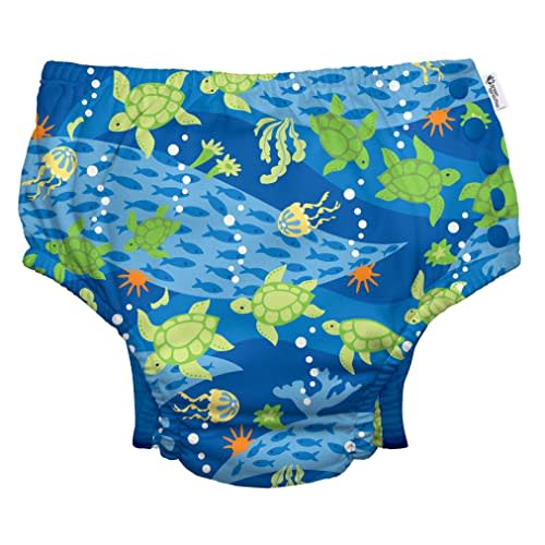 green sprouts Snap Reusable Absorbent Swimsuit Diaper, Light Pink Pinstripe, 24 Month