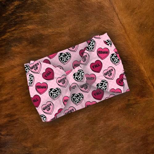 Western Girls Bow Headwrap / headwrap / Cowgirl / Baby Bow / Valentines