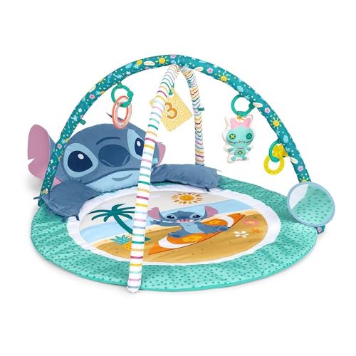Bright Starts Disney Winnie THE Pooh Once Upon a Tummy Time Baby Play Mat, Tummy Time Mat and Play Gym, Blue, Newborn