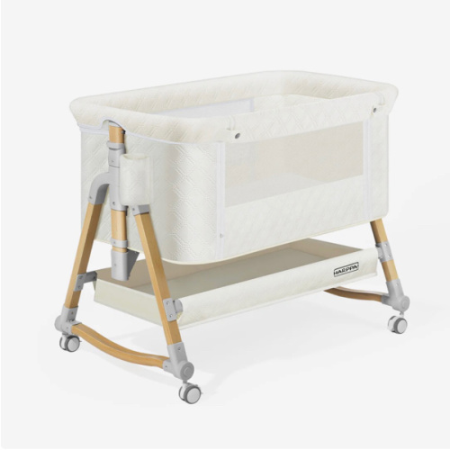 HARPPA Cuddly 3-in-1 Baby Bassinet Bedside Sleeper for Reflux | Attaches to Bed, Adjustable 5 Heights, Non-Toxic & CPSC Certified | Sturdy Aluminum Frame, Portable Wheels, Tool-Free Setup, Gentle Rocking | Perfect for Newborns, Infants, Small Spaces & Saf