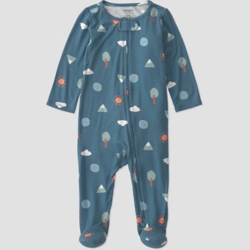 Carter's Just One You® Baby Boys' Earth Comfy Soft Long Sleeve Sleep N' Play - Blue 6M