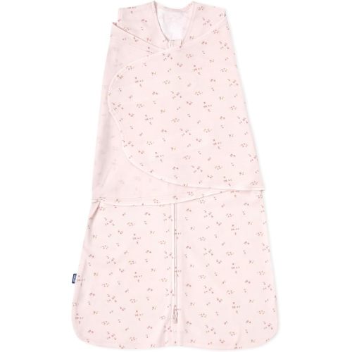 HALO 100% Cotton Sleepsack Swaddle, 3-Way Adjustable Wearable Blanket, TOG 1.5, Pink Floral, Small, 3-6 Months