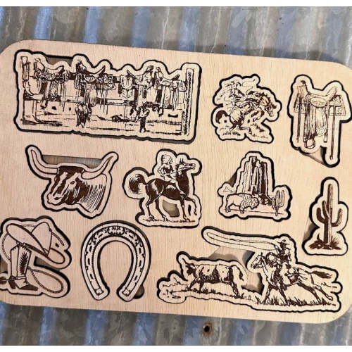 Saddle up Cowkid wood puzzle