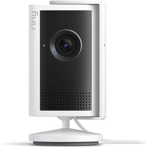 Ring Indoor Cam Plus (Newest Model) — Retinal 2K for crisp, true-to-life video quality, 4x Enhanced Zoom, Low-Light Sight, White
