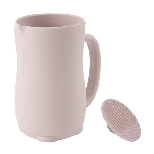 Baby Bath Rinse Cup - Children's Shampoo and Body Wash Rinse Cup with Easy Grip Handle for Rinsing Baby Shampoo and Soap - Food Grade Silicone - Penguin (Blue)