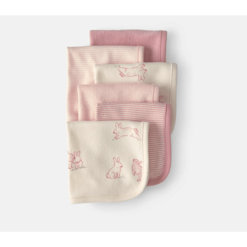 Baby Girl 6-Pack Bunny Terry Washcloths - Pink | Carter's
