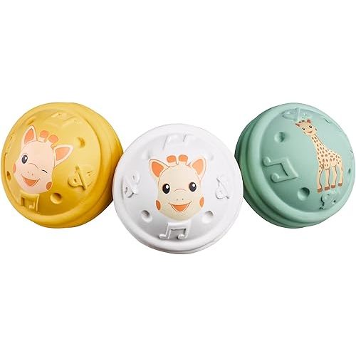 Sophie la girafe Musical Balls | Easy to Grasp | Light & Colorful | Designed with Natural Rubber to Soothe & Awaken Baby's Sense of Sound