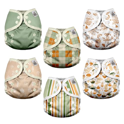 Mama Koala Reusable Adjustable Cloth Diaper Covers with Double Gusset for Girls and Boys, Snap Closure, Size S (Vibrant Mush-S)