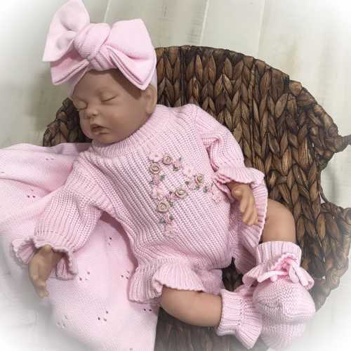 Newborn Personalized Sweater Romper, Coming Home, Baby Girl Pink Hospital Outfit, Custom Baby Gift