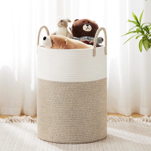 Highland Dunes Woven Rope Laundry Hamper with Handles Durable Storage Basket & Reviews | Wayfair